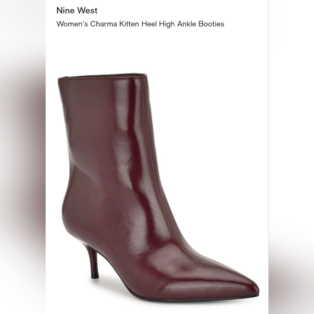 NIB Nine West Burgundy Charma Boots Size 8